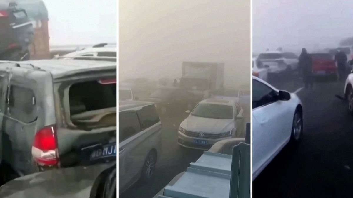 Na mostě v Číně se srazilo přes 200 aut